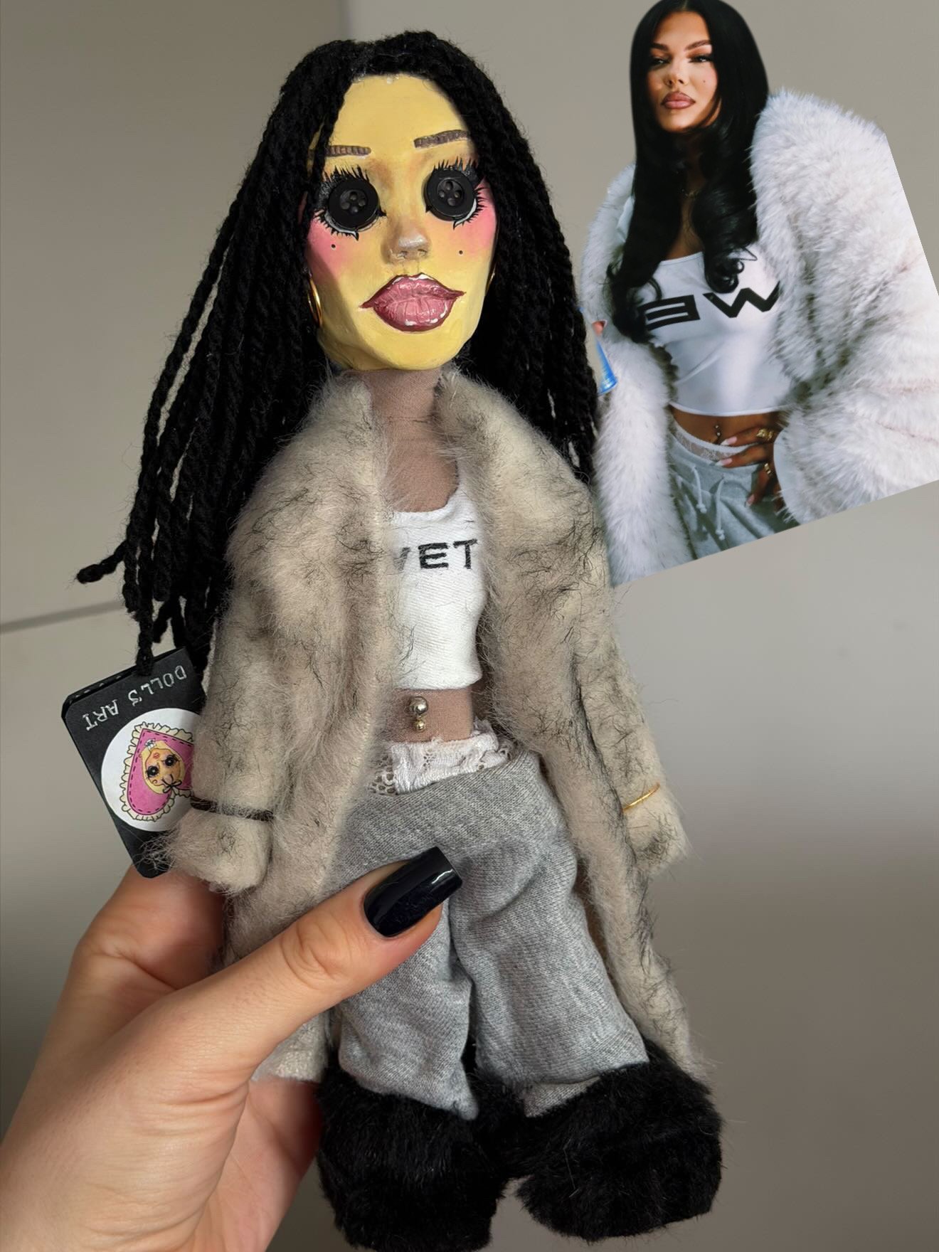 VIP client with button-eye mini me